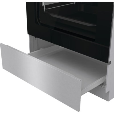 Плита Gorenje комбінована, 71л, 60x60см, дисплей, чавун,з кришкою, програматор IconLed,нерж (GKS6C71XF)
