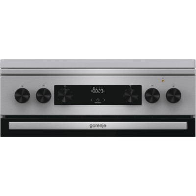 Плита Gorenje комбінована, 71л, 60x60см, дисплей, чавун,з кришкою, програматор IconLed,нерж (GKS6C71XF)