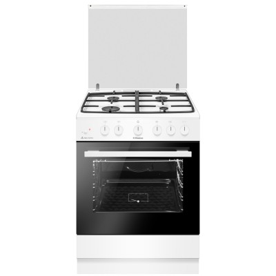 Плита Hansa газова, 71л, 60x60см, конвекція, чавун, білий (FCGW63193)