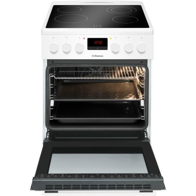Плита Hansa електрична склокерамічна, 65л, 50x60см, дисплей, конвекція, білий (FCCW58208)