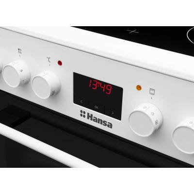 Плита Hansa електрична склокерамічна, 65л, 50x60см, дисплей, конвекція, білий (FCCW58208)