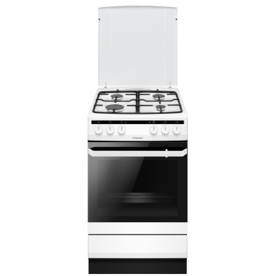 Плита Hansa комбінована, 62л, 50x60см, конвекція, чавун, білий (FCMW580250)