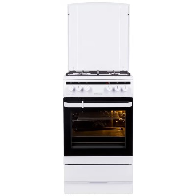 Плита Hansa комбінована, 62л, 50x60см, конвекція, чавун, білий (FCMW580250)