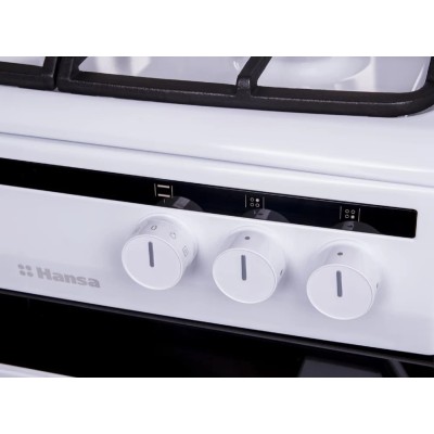 Плита Hansa комбінована, 62л, 50x60см, конвекція, чавун, білий (FCMW580250)