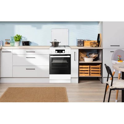 Плита Hansa комбінована, 65л, 50x60см, дисплей, конвекція, чавун, білий (FCMW58329)