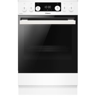 Плита Hansa комбінована, 65л, 50x60см, дисплей, конвекція, чавун, білий (FCMW58329)