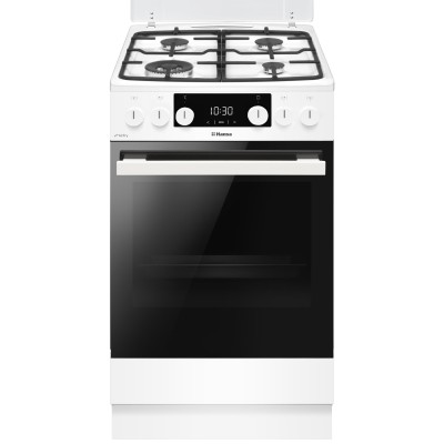 Плита Hansa комбінована, 65л, 50x60см, дисплей, конвекція, чавун, білий (FCMW58329)