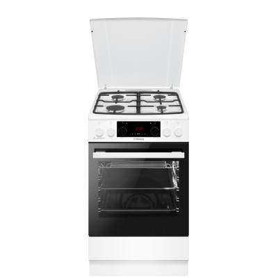 Плита Hansa комбінована, 65л, 50x60см, дисплей, конвекція, чавун, білий (FCMW59329)