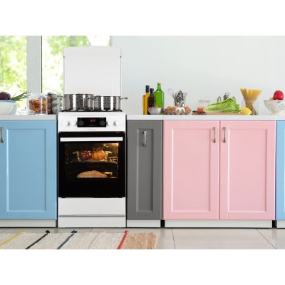 Плита Hansa комбінована, 65л, 50x60см, дисплей, конвекція, чавун, білий (FCMW59329)