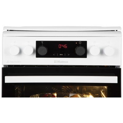 Плита Hansa комбінована, 65л, 50x60см, дисплей, конвекція, чавун, білий (FCMW59329)