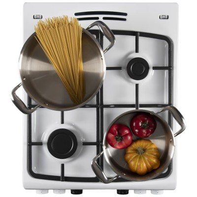 Плита Hansa комбінована, 65л, 50x60см, дисплей, конвекція, чавун, білий (FCMW59329)