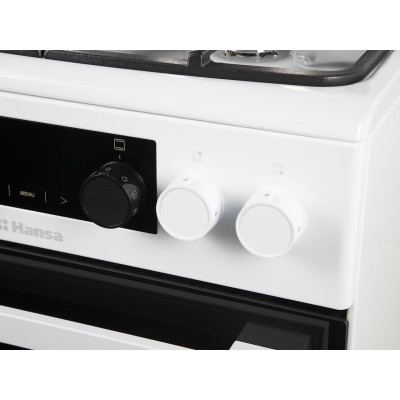 Плита Hansa комбінована, 65л, 50x60см, дисплей, конвекція, чавун, білий (FCMW59329)
