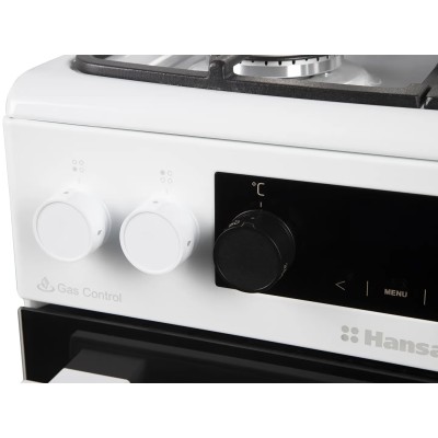 Плита Hansa комбінована, 65л, 50x60см, дисплей, конвекція, чавун, білий (FCMW59329)