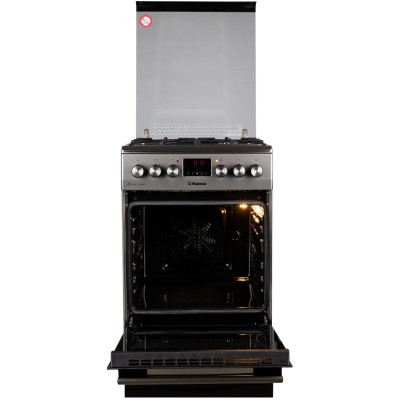 Плита Hansa комбінована, 65л, 50x60см, дисплей, конвекція, чавун, нерж (FCMS582254)