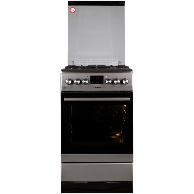 Плита Hansa комбінована, 65л, 50x60см, дисплей, конвекція, чавун, нерж (FCMS582254)