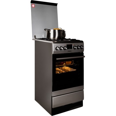 Плита Hansa комбінована, 65л, 50x60см, дисплей, конвекція, чавун, нерж (FCMS582254)