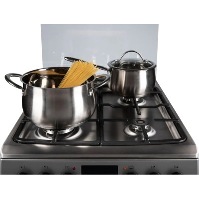 Плита Hansa комбінована, 65л, 50x60см, дисплей, конвекція, чавун, нерж (FCMS582254)