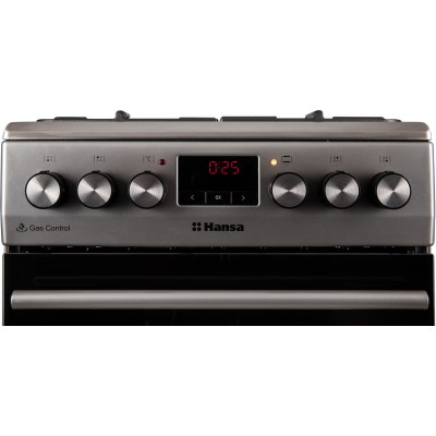 Плита Hansa комбінована, 65л, 50x60см, дисплей, конвекція, чавун, нерж (FCMS582254)