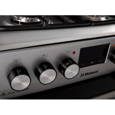 Плита Hansa комбінована, 65л, 50x60см, дисплей, конвекція, чавун, нерж (FCMS582254)