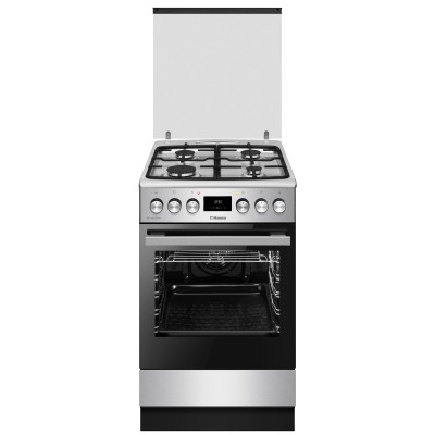 Плита Hansa комбінована, 65л, 50x60см, дисплей, конвекція, чавун, нерж (FCMX58329)