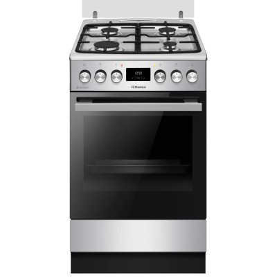 Плита Hansa комбінована, 65л, 50x60см, дисплей, конвекція, чавун, нерж (FCMX58329)