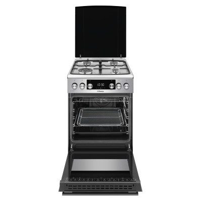 Плита Hansa комбінована, 65л, 50x60см, дисплей, конвекція, чавун, нерж (FCMX583292)