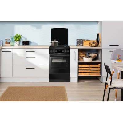 Плита Hansa комбінована, 65л, 50x60см, дисплей, конвекція, чавун, чорний (FCMM58329)