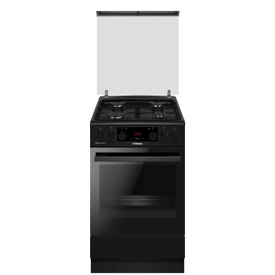 Плита Hansa комбінована, 65л, 50x60см, дисплей, конвекція, чавун, чорний (FCMS593563)