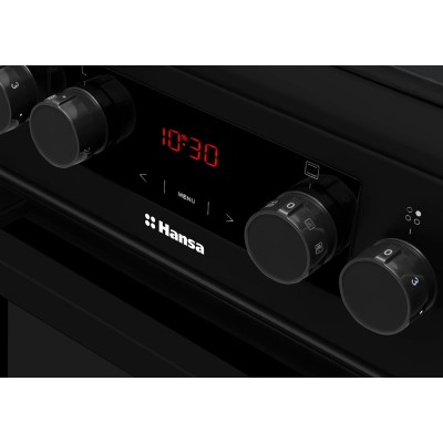 Плита Hansa комбінована, 65л, 50x60см, дисплей, конвекція, чавун, чорний (FCMS593563)