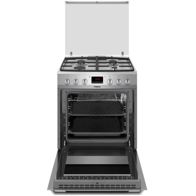 Плита Hansa комбінована, 65л, 60x60см, дисплей, конвекція, чавун, нерж (FCMX69235)