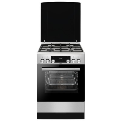 Плита Hansa комбінована, 77л, 60x60см, дисплей, конвекція, чавун, нерж (FCMX69329)