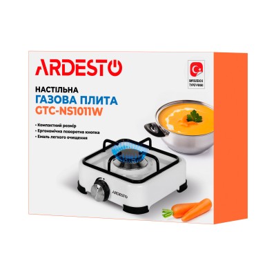 Плитка настільна Ardesto газова, тип газу LPG, конфорок - 1, білий (GTC-NS1011W)