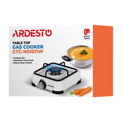 Плитка настільна Ardesto газова, тип газу LPG, конфорок - 1, білий (GTC-NS1011W)