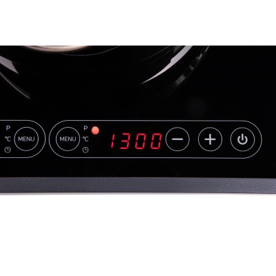 Плитка настільна Ardesto індукційна, конфорок - 2 на 1.3кВт + 1.6кВт горизонт., керування - сенсорне, таймер, чорний (ICS-B217)