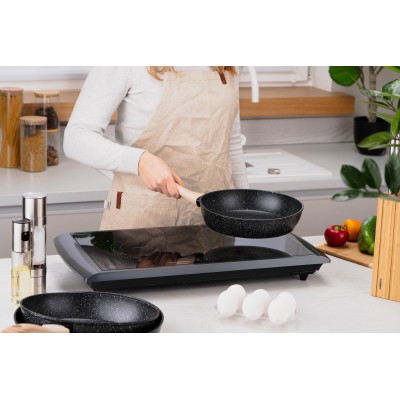 Плитка настільна Ardesto індукційна, конфорок - 2 на 1.3кВт + 1.6кВт горизонт., керування - сенсорне, таймер, чорний (ICS-B217)