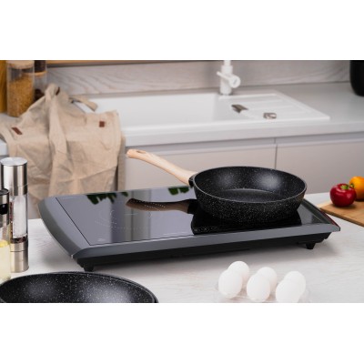 Плитка настільна Ardesto індукційна, конфорок - 2 на 1.3кВт + 1.6кВт горизонт., керування - сенсорне, таймер, чорний (ICS-B217)