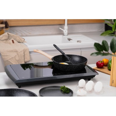 Плитка настільна Ardesto індукційна, конфорок - 2 на 1.3кВт + 1.6кВт горизонт., керування - сенсорне, таймер, чорний (ICS-B217)