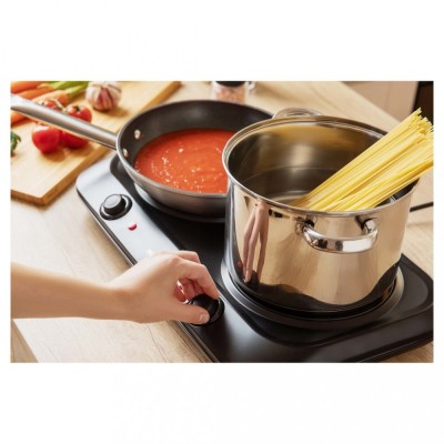 Плитка настільна Sencor електрична, комфорок - 2 на 1.2кВт + 1.2кВт, керування - мех., Hi - Light, чорний (SCP2263BK)