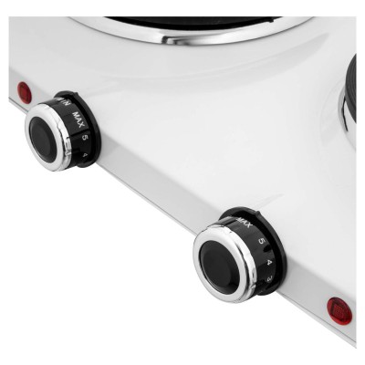 Плитка настільна Sencor електрична, комфорок - 2 на 1.5кВт + 1кВт, 15 і 18 см, керування - мех., білий (SCP2253WH-EUE4)