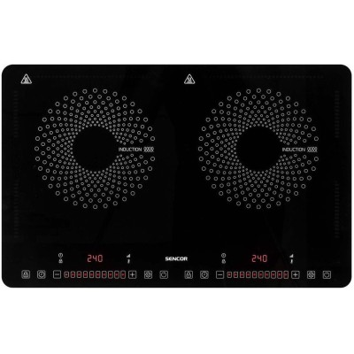 Плитка настільна Sencor індукційна , комф. - 2, 1.4+2Вт, управл - сенсор, чорний (SCP4501BK)