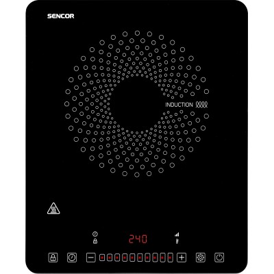 Плитка настільна Sencor індукційна, комфорок - 1 на 2кВт, керування - сенсорне, чорний (SCP3701BK)