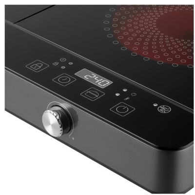 Плитка настільна Sencor індукційна, комфорок - 2 на 1.6 + 1.8кВт, керування - сенсорнено - мех., чорний (SCP4001BK)