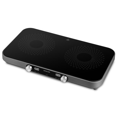 Плитка настільна Sencor індукційна, комфорок - 2 на 2.2 + 1.3кВт, керування - мех., чорний (SCP2803BK)