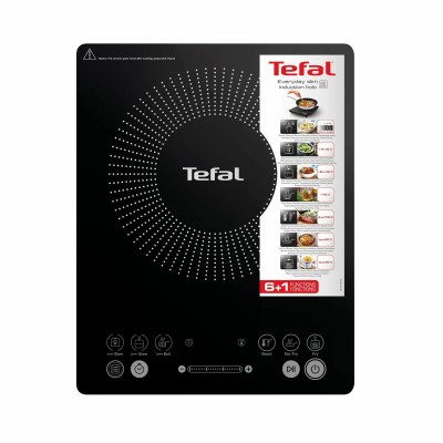 Плитка настільна Tefal індукційна Everyday Slim, комфорок - 1 на 2.1кВт, керування - сенсорне, пррограм - 6, чорний (IH2108E1)