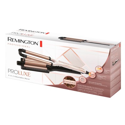Плойка Remington ProLuxe 4-в-1, для хвиль, 90Вт, темп.режимів-5, D-15mm, 150-210С, кераміка, біло-золотий (CI91AW)