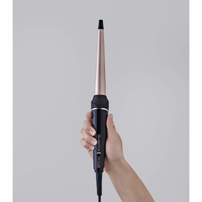 Плойка Remington ProLuxe Midnight Edition, конусна, 37Вт, темп.режимів-10, D-13-25mm, 120-210С, дисплей, кераміка, чорний (CI91W