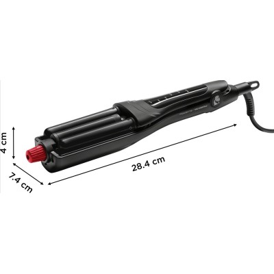 Плойка Rowenta Karl Lagerfeld Waves Addict Hair Waver, для волн , >230Вт, темп.режимів-6, 120-210С, обертання, кераміка, чорний 