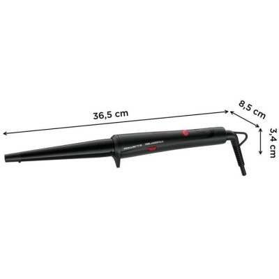 Плойка Rowenta x Karl Lagerfeld Conical Curler, конусна, 40Вт, 120-200С, турмалін, чорний (CF324LF0)