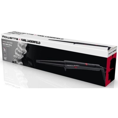 Плойка Rowenta x Karl Lagerfeld Conical Curler, конусна, 40Вт, 120-200С, турмалін, чорний (CF324LF0)