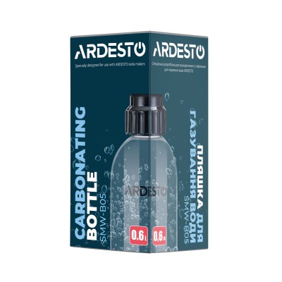 Пляшка для сифону Ardesto 0,6л, пластик, прозорий